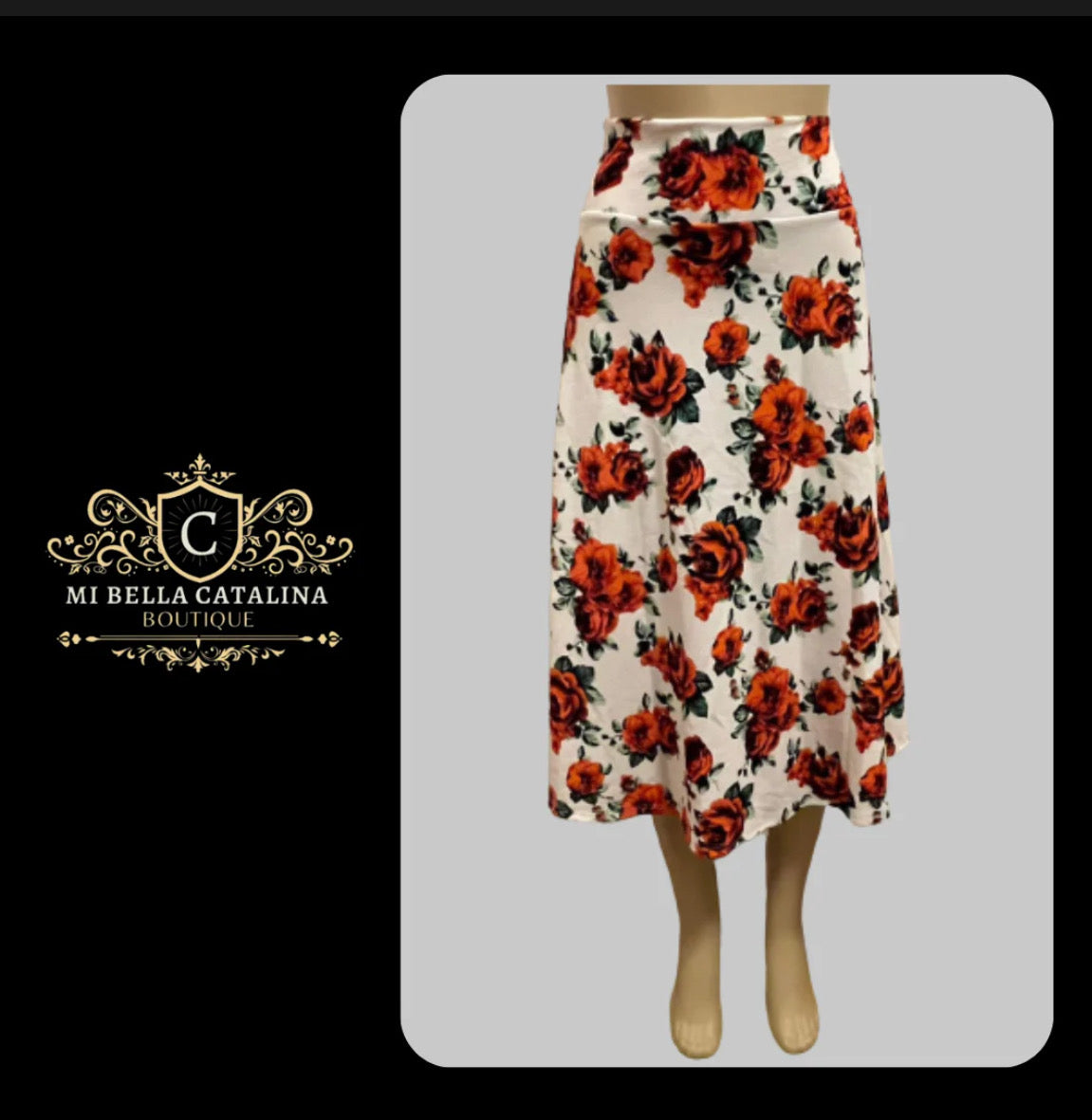 Floral elastic skirt